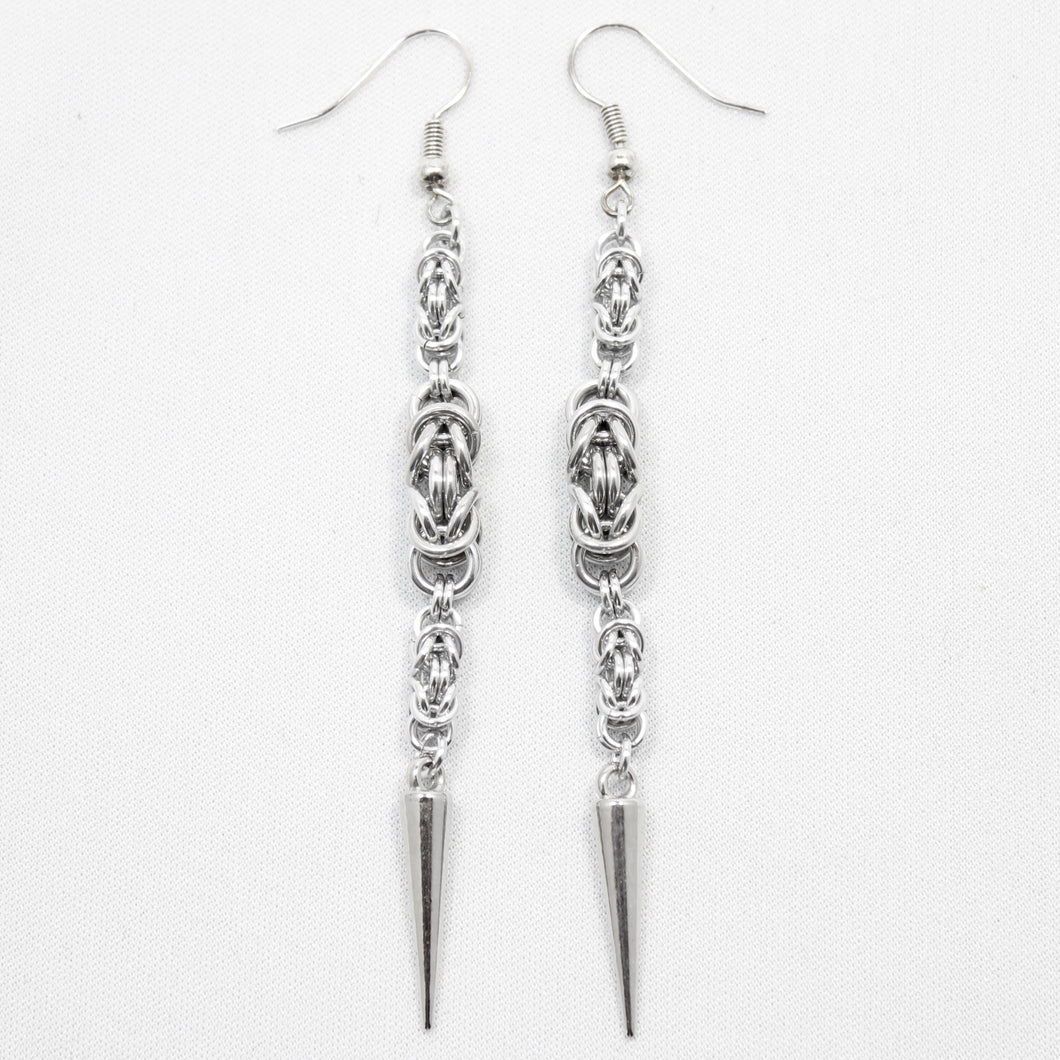 Spiked Byz Ear Rings in Silver