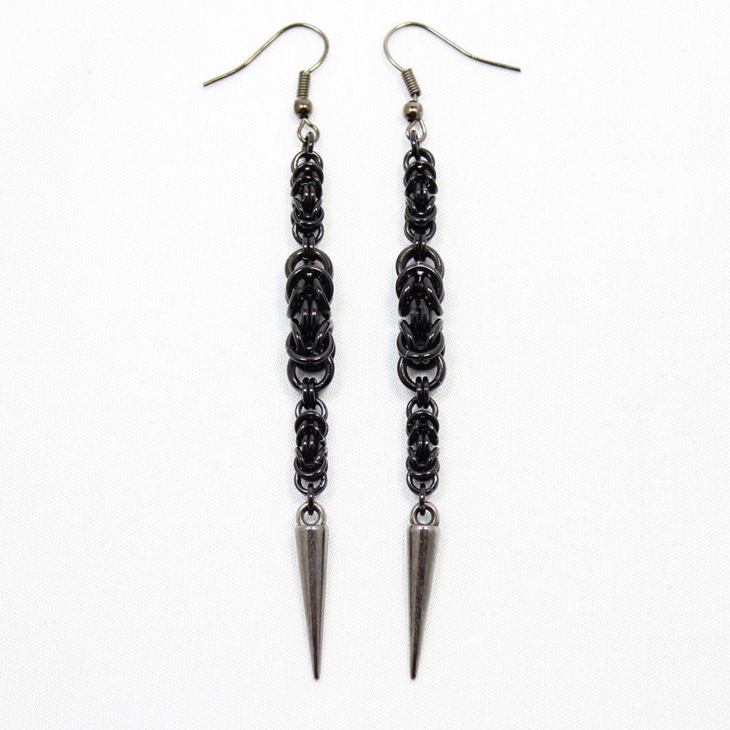 Spiked Byz Ear Rings in Black