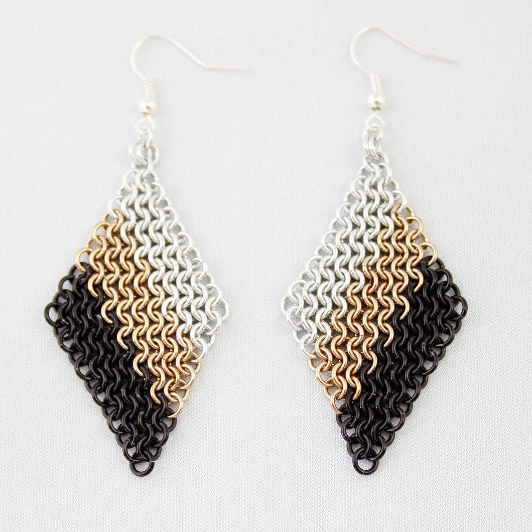 Mesh Ear Rings in Tricolour