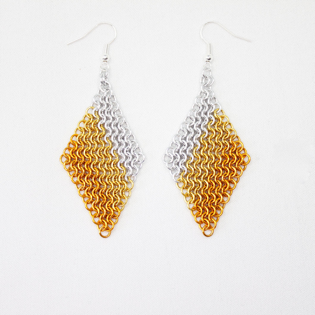 Mesh Ear Rings in Orange Fade