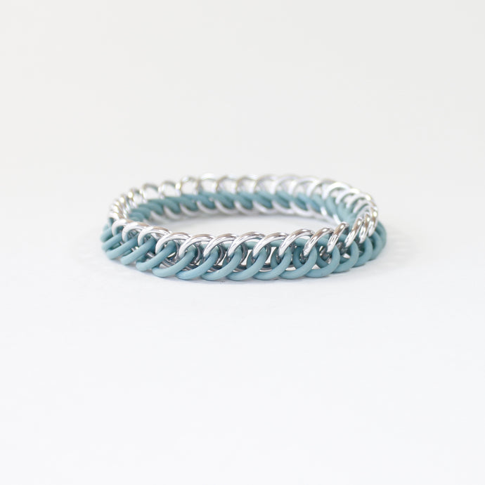 The Persian Stretch Bracelet in Tiffany Blue + Silver