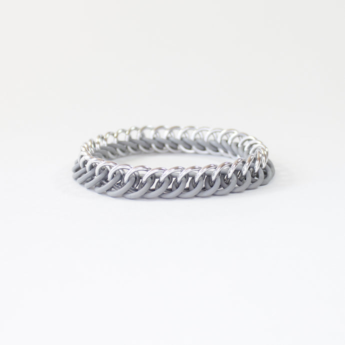 The Persian Stretch Bracelet in Grey + Silver