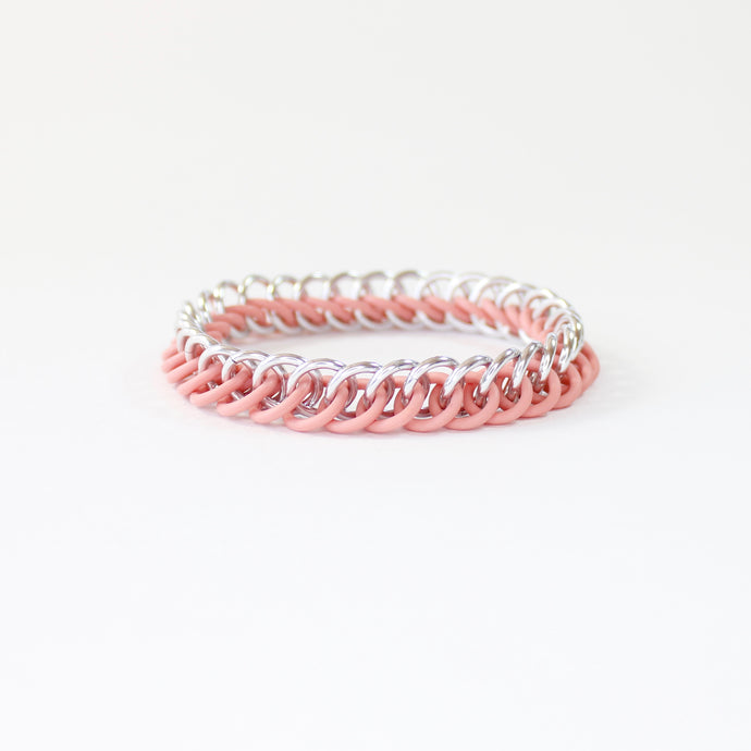 The Persian Stretch Bracelet in Pink + Silver