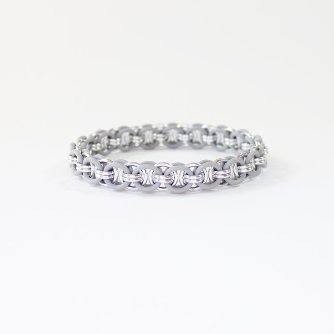 The Helm Stretch Bracelet in Grey + Silver