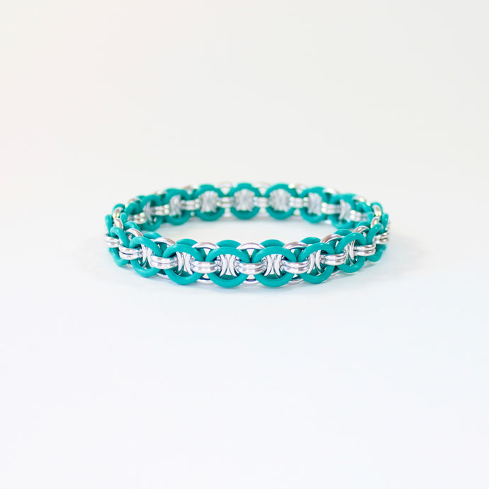 The Helm Stretch Bracelet in Sea Foam + Silver